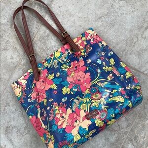Sakroots Vibrant Floral Tote - Blue and Pink